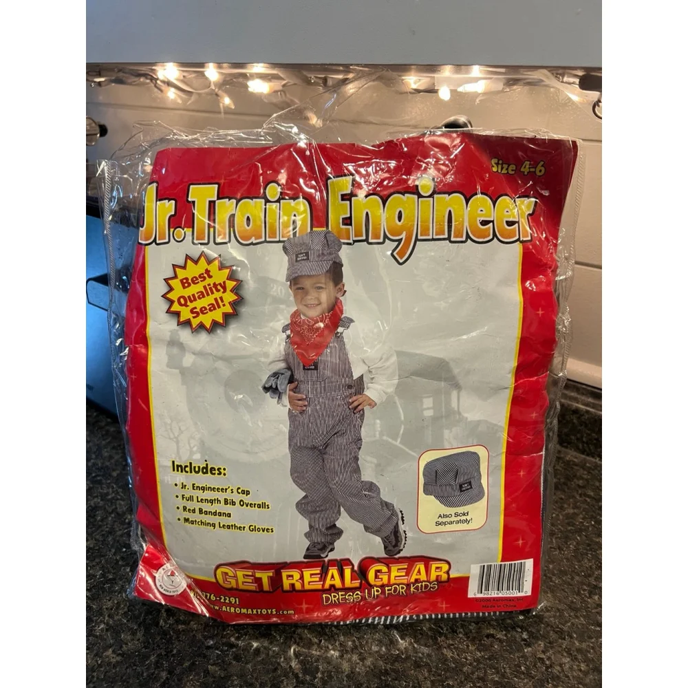 NEW Jr. Train Engineer Costume Child Toddler 4-6 Unisex